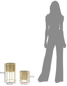 Set 2 suporturi pentru ghivece Mauro Ferretti Golvy, înălțime 40 cm, auriu