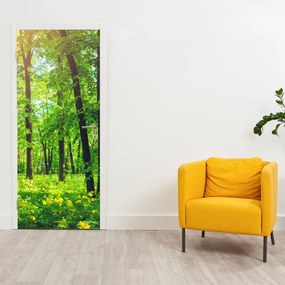 Fototapet pentru ușă - Pădure de foioase de primăvară (95x205cm)