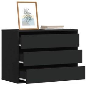 vidaXL Dulap colț cu sertare negru 80x41x58 cm lemn prelucrat