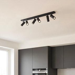 Plafonieră modernă neagră 102cm 6 lumini reglabilă - Renna