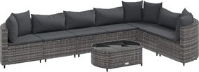 vidaXL Set canapele de grădină cu perne, 8 piese, gri, poliratan