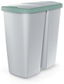 Coș de gunoi DUO gri, 45 l, verde/gri