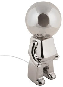 Veioză argintie LED cu intensitate reglabilă cu abajur din sticlă (înălțime 27 cm) Ross – Leitmotiv