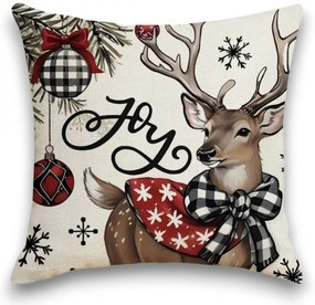 Husa de perna de Craciun DEER WISH 45x45 cm, bej