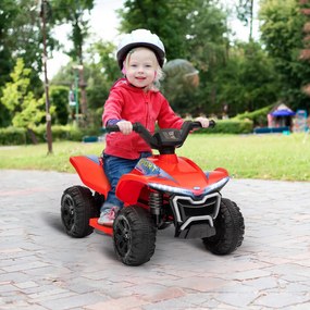 AIYAPLAY Quad electric copil 6V mașină electrică copii viteză de 2,5 km/h pentru copii 18-36 luni 71 x 40,5 x 45 cm roșu | Aosom Romania