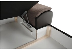 Colţar în formă de U, material textil maro/piele ecologică maro, dreapta, EMILY U