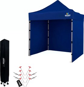 Foișor tip foarfecă 2x2 m Oțel | Dotări profesionale Ridicat în 45 s. - cu 3 pereți - Albastru