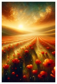 Tablou maci în lumina apusului
