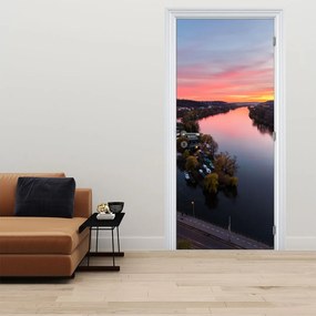 Fototapet pentru ușă - Praga noaptea (95x205cm)