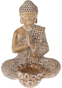 Decorație de grădină Buddha pentru lumânare deceai, 14 x 19 x 13 cm, nisip