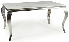Masa de bucaterie Prince II 180 x 90 cm, marmura/argint