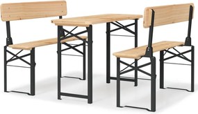 vidaXL Set cu masă pliabilă pentru bere, 3 piese, lemn masiv de brad