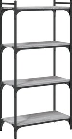 vidaXL Bibliotecă cu 4 niveluri gri sonoma 60x30x120 cm lemn prelucrat
