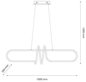 Lustră LED pe cablu VERTIGO LED/54W/230V negru