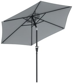 Outsunny Umbrelă Inclinabilă pentru Grădină și Terasă 2.3x2m cu Deschidere Ușoară prin Manivelă, Structură Metalică și 6 Stinghii, Gri | Aosom Romania
