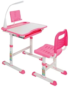 Birou multifunctional copii, inaltime reglabila, roz