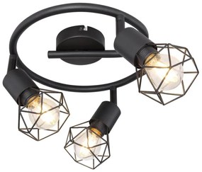 Plafoniera cu 3 spoturi design industrial XARA I negru 23cm
