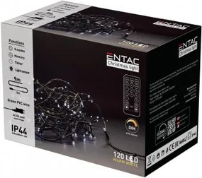 Instalatie exterior 120 LED alb cald 9m cu telecomandă IP44 Entac