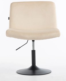 HR150N Scaun Crem din Catifea cu Bază Neagră