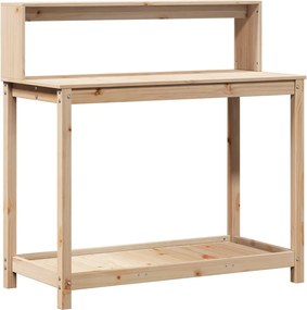 vidaXL Masă de plantare cu rafturi, 108x50x109,5 cm, lemn masiv pin