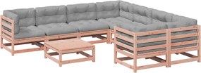 vidaXL Set canapele grădină cu perne, 9 piese, lemn masiv brad douglas