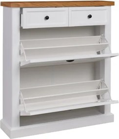 Pantofar GALINEO 01 – 97.5x27.5x110 cm – Alb / Stejar natural