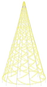 343542 vidaXL Brad de Crăciun pe catarg, 1400 LED-uri, alb cald, 500 cm