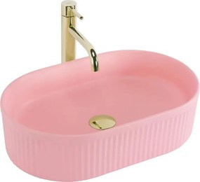 Lavoar pe blat Rea Vanda oval 49 cm Bubble Gum roz mat