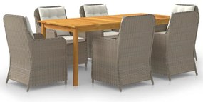 vidaXL Set mobilier de grădină, 7 piese, maro