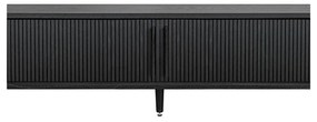 Comodă TV neagră cu aspect de lemn de stejar 178x50x40 cm Rove – Woodman