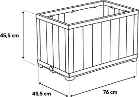 Deco cărămidă din plastic cutie de flori 81 l lemn de frasin