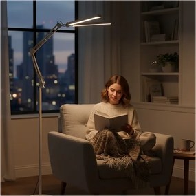 Brilagi - Lampă de podea flexibilă VARIO LED reglabilă, 14W/230V, 157 cm, albă