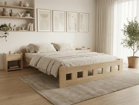 Pat inalt Naomi 160x200 cm, pin Saltele: Cu saltele Deluxe 10 cm, Somiera pat: Cu lamele drepte