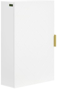 kleankin Dulap pentru Baie Suspendat cu Rafturi Ajustabile, 40x15x60 cm, Alb | Aosom Romania