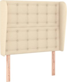 vidaXL Tăblie de pat cu aripioare, crem, 83x23x118/128 cm, textil