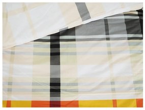 Lenjerie de pat portocalie din țesătură crep pentru pat de o persoană 140x200 cm Orabge Kube – B.E.S.