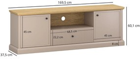 Dulap TV Indices (taupe + stejar pietros). 1116864