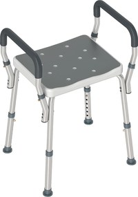 HOMCOM Scaun Reglabil de Duș cu Mânere, Multicolor | Aosom Romania