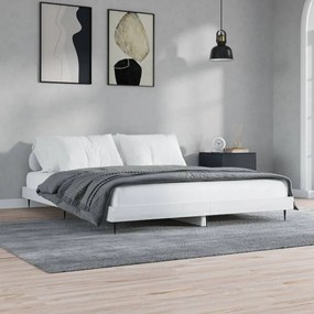 832255 vidaXL Cadru de pat, alb extralucios, 120x200 cm, lemn prelucrat
