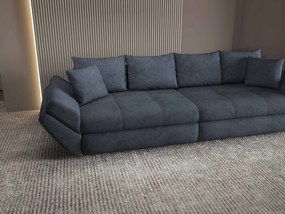 Canapea extensibilă dumonde cu ladă de depozitare si sezut confortabil din spuma high-density, Loana Enjoy Antracit 300x100 cm