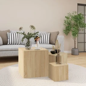 808588 vidaXL Măsuțe laterale, 3 buc., stejar sonoma, PAL