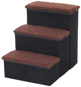 Scara captusita PawHut, cu sertare, 40x54x48cm, negru+maro | AOSOM RO