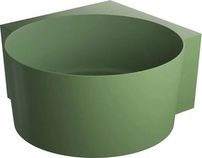 Cada pe colt asimetrica Omnires Ovo M+ compozit verde olive mat 120x120 cm