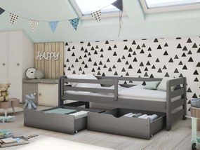 Pat pentru copii 80 x 180 cm Erin (cu somieră și sp. depozitare) (grafit). 1012798