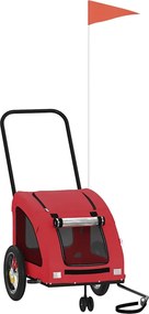 vidaXL Remorcă de bicicletă animale companie, roșu, textil oxford/fier