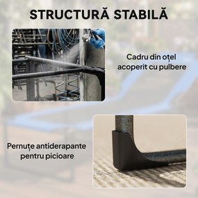 Outsunny Șezlong Pliabil, Spătar Reglabil pe 4 Poziții, Mânere pentru Transport, Culoare Albastru | Aosom Romania