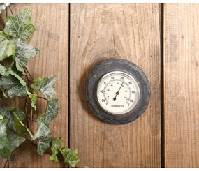 Termometru din ardezie pentru perete Esschert Design,10 cm