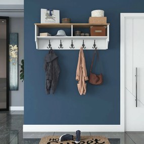 Cuier de perete Polo White and Walnut