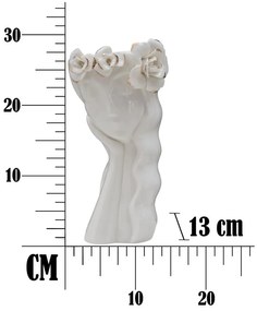 Vază din porțelan Mauro Ferretti Cute Woman, alb