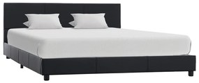 vidaXL Cadru de pat, negru, 140x200 cm, piele ecologică